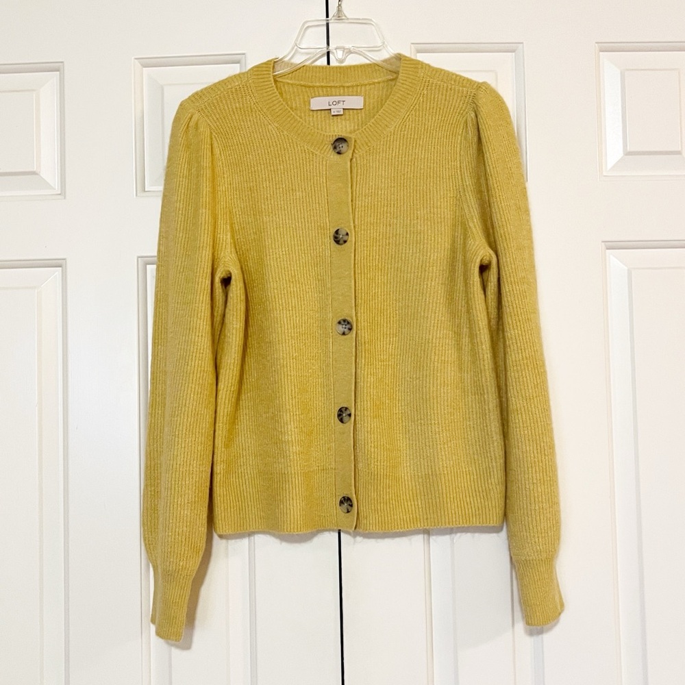 Loft Pale Yellow Button Down Super Soft Cardigan … - image 2